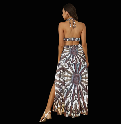 “Gothic Rose”  Women's Tie Back Wrap Dress