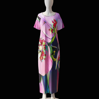 “Pink Orchid” Long Dress With Pocket