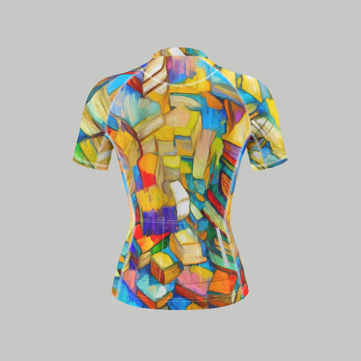 “Kaleidoscope” Women's Anti-Slip Raglan Cycling Jersey With Short Sleeve