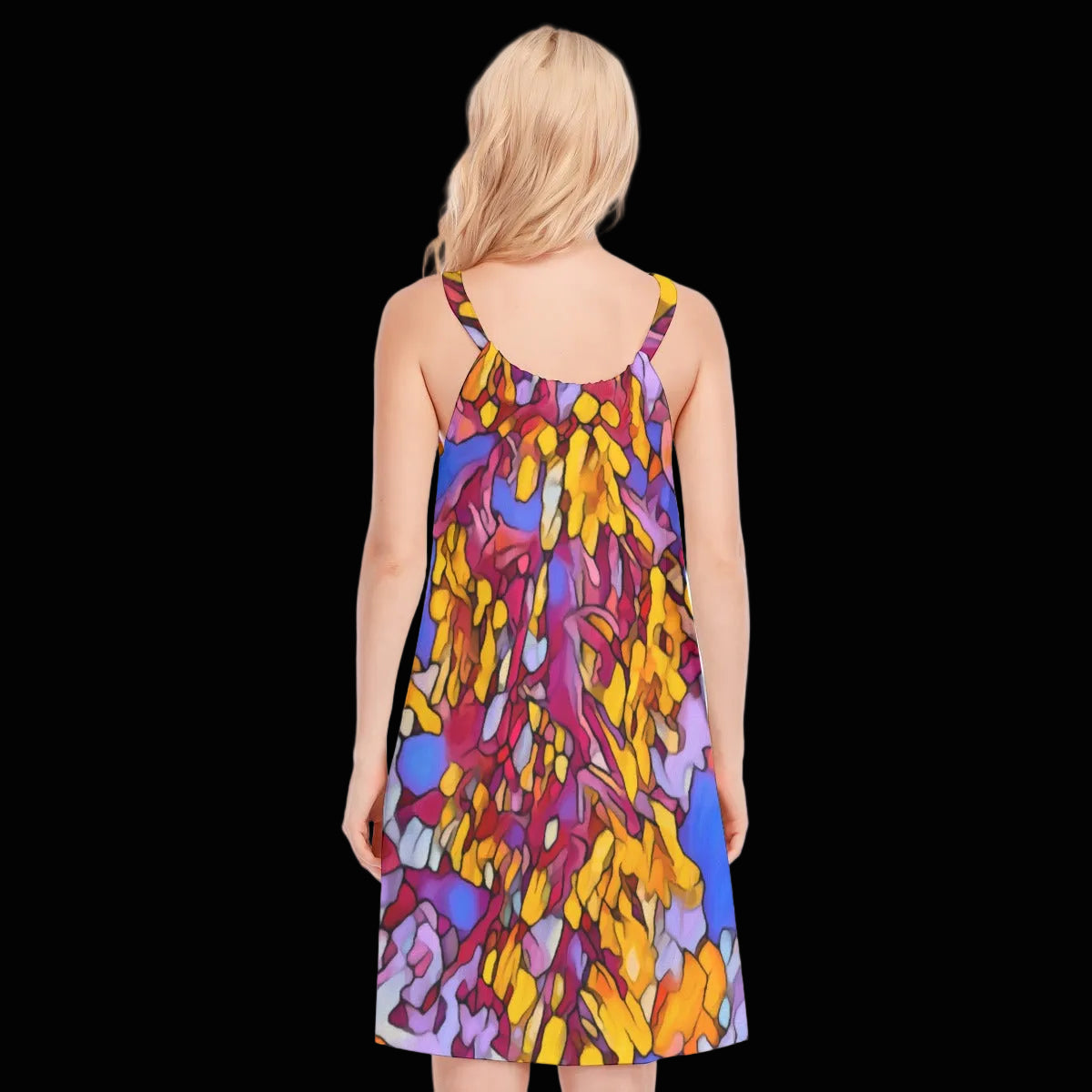 “The Language of Light” Women's O-neck Cami Dress | 190GSM Cotton