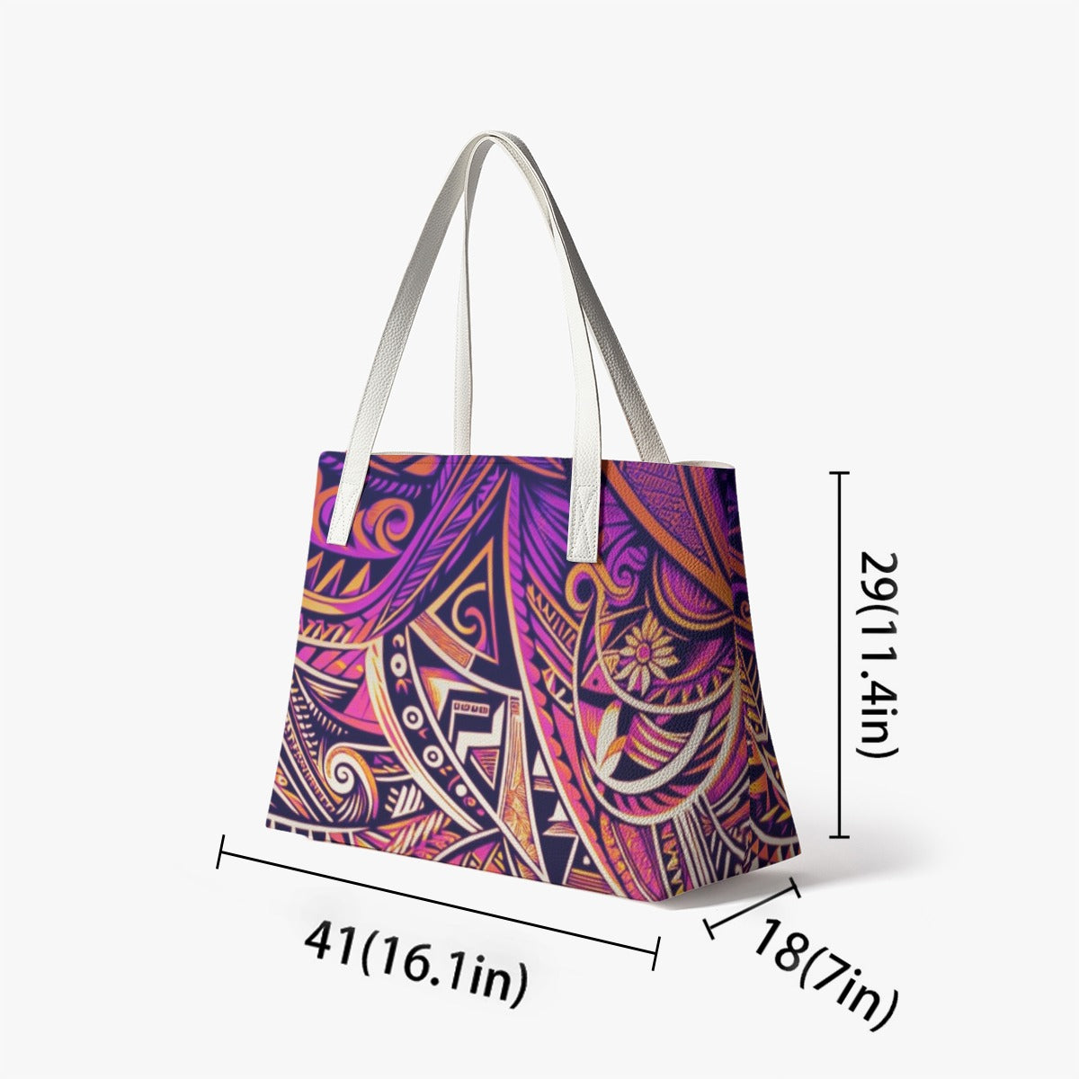 “Purple Poly” Stylish PU Leather Tote Bag