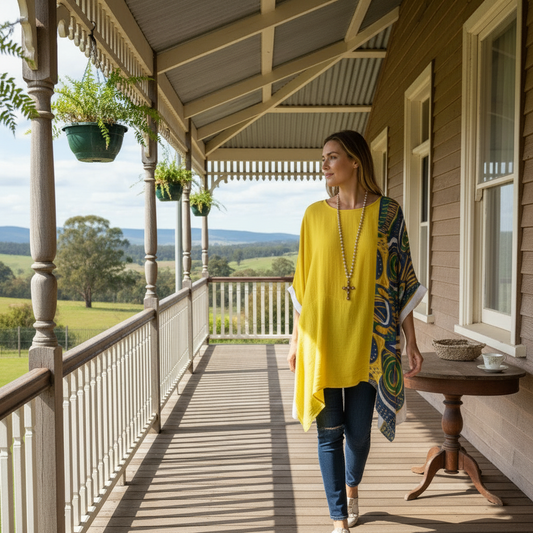 “Ancestral Tapestry”  Women's Bat Sleeve Shirt