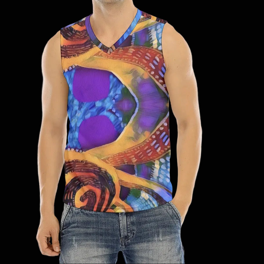 “Colour Vortex” Men's V-neck Tank Top