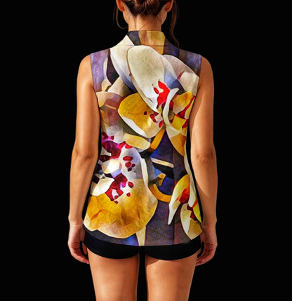 “Moth Orchid“  Sleeveless Blazer-Style Vest
