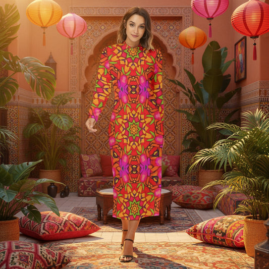 “Prismatic Petals” Women's Hip Dress