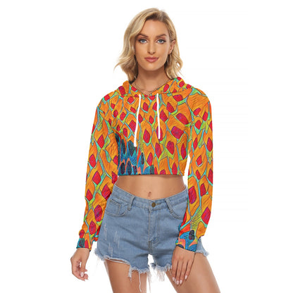 “Fractured Sunset” Crop Top Hoodie