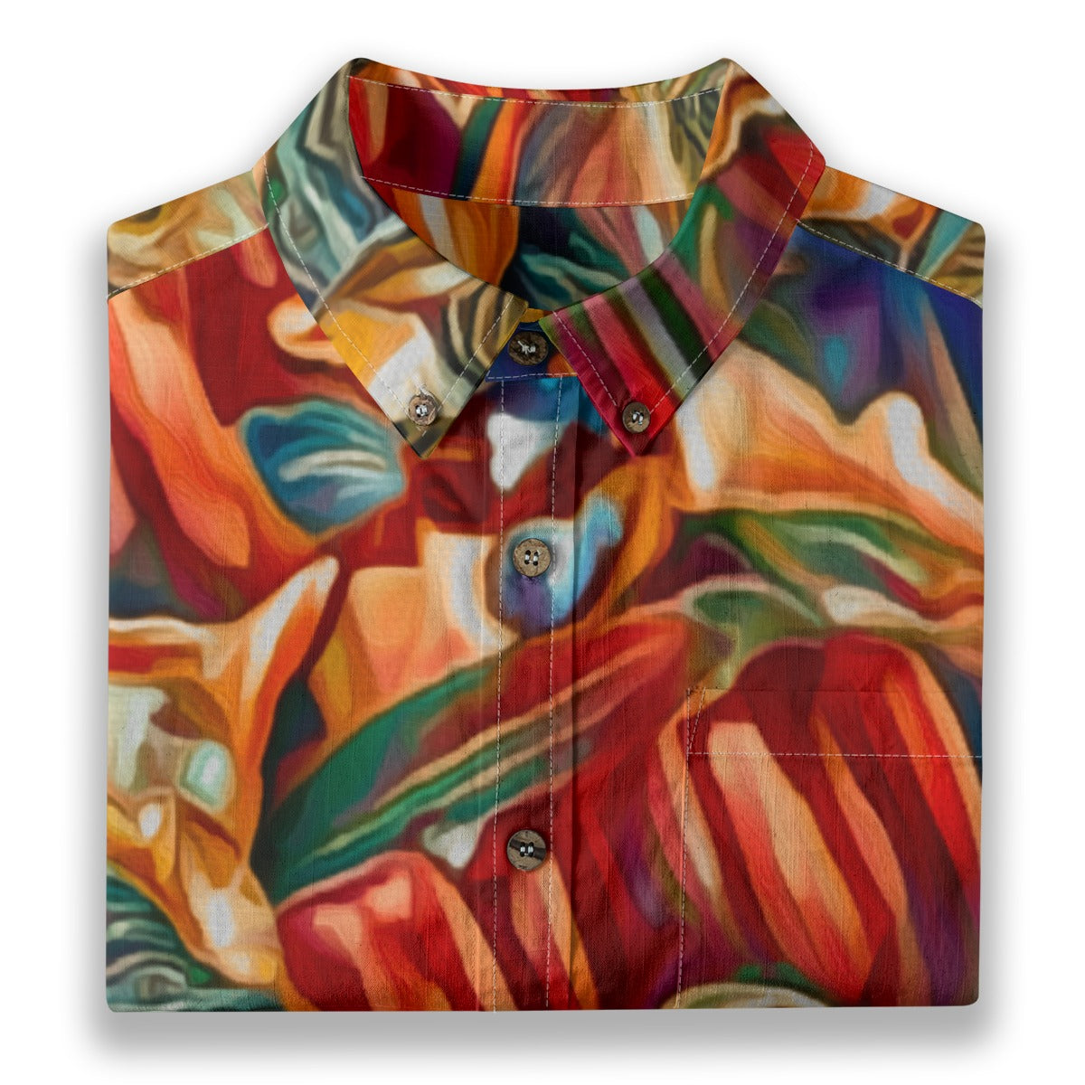 “Orchid Flame” Men's Breathable Cotton Shirt|125GSM