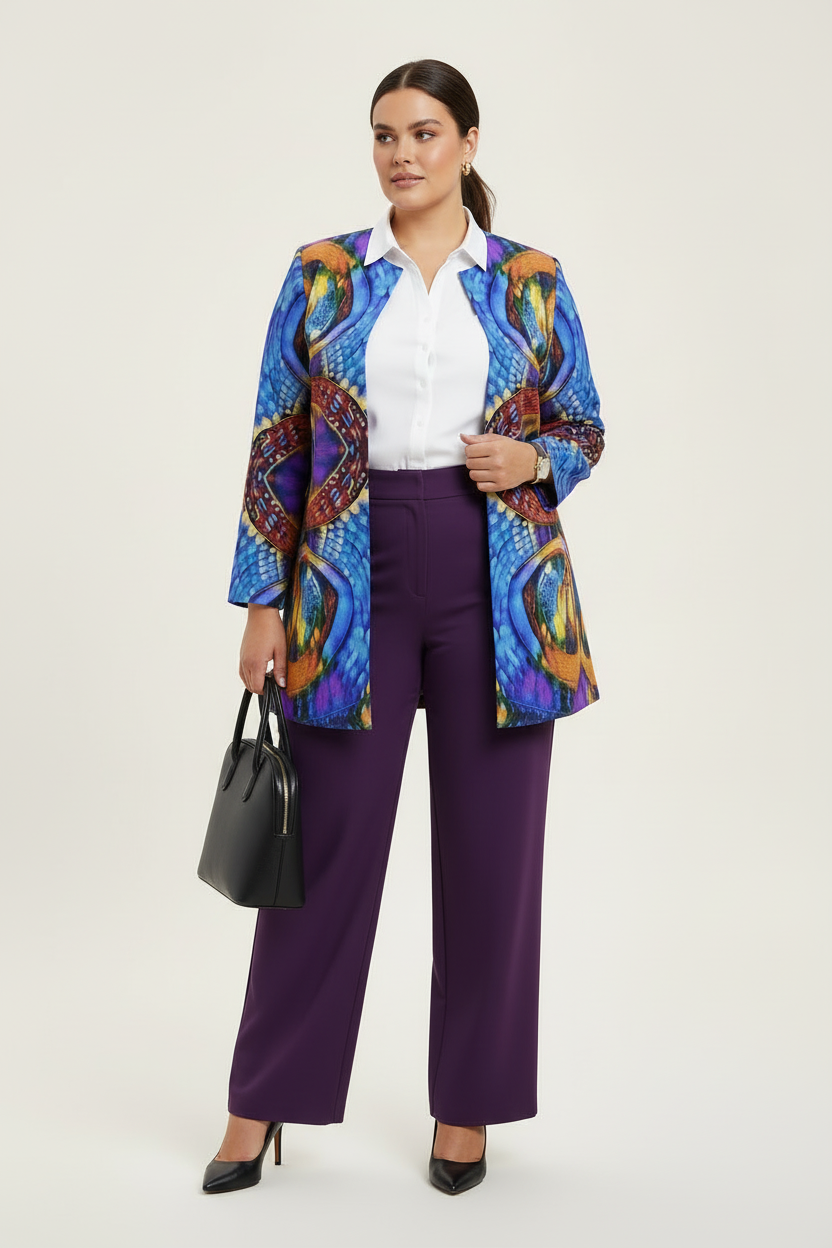 “Colour Vortex” Women's Faux Sweater Cardigan