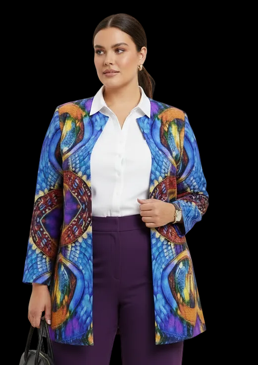 “Colour Vortex” Women's Faux Sweater Cardigan