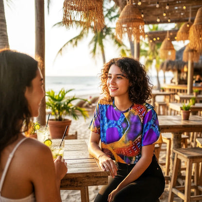 “Colour Vortex” Cropped T-Shirt
