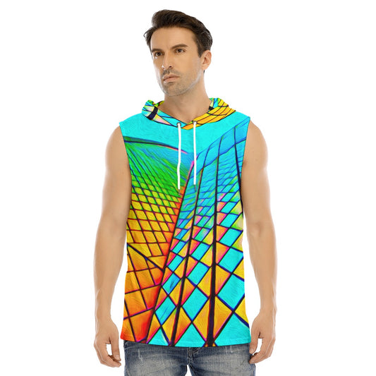 All-Over Print Men's Tank Hooded Vest