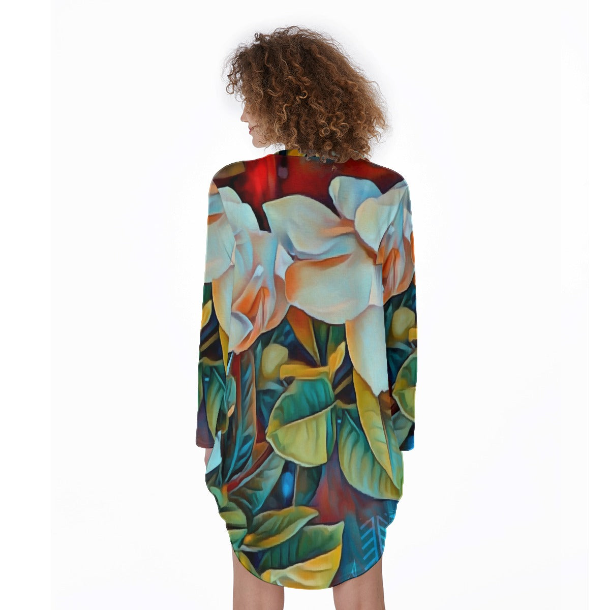 “Gardenia” Women's Casual Loose Long Sleeve Dress With Pocket