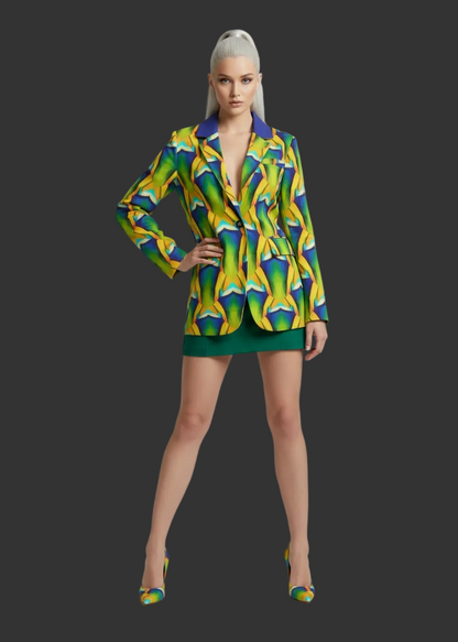 “Emerald Tide” Women's Leisure Blazer | 245GSM Cotton
