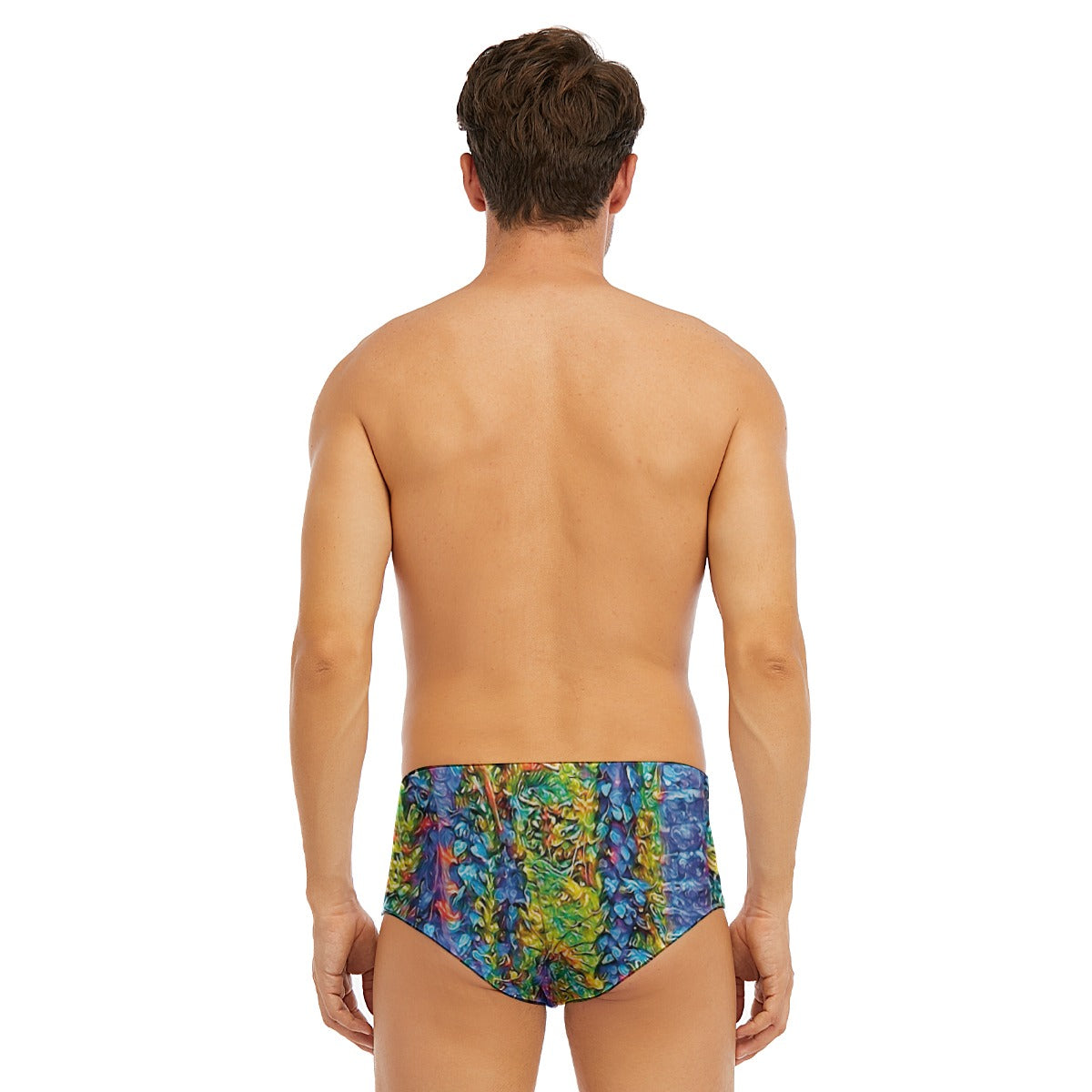 “Flouro Jungle” Men's Triangle Swim Trunks