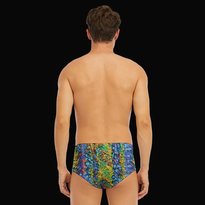 “Flouro Jungle” Men's Triangle Swim Trunks