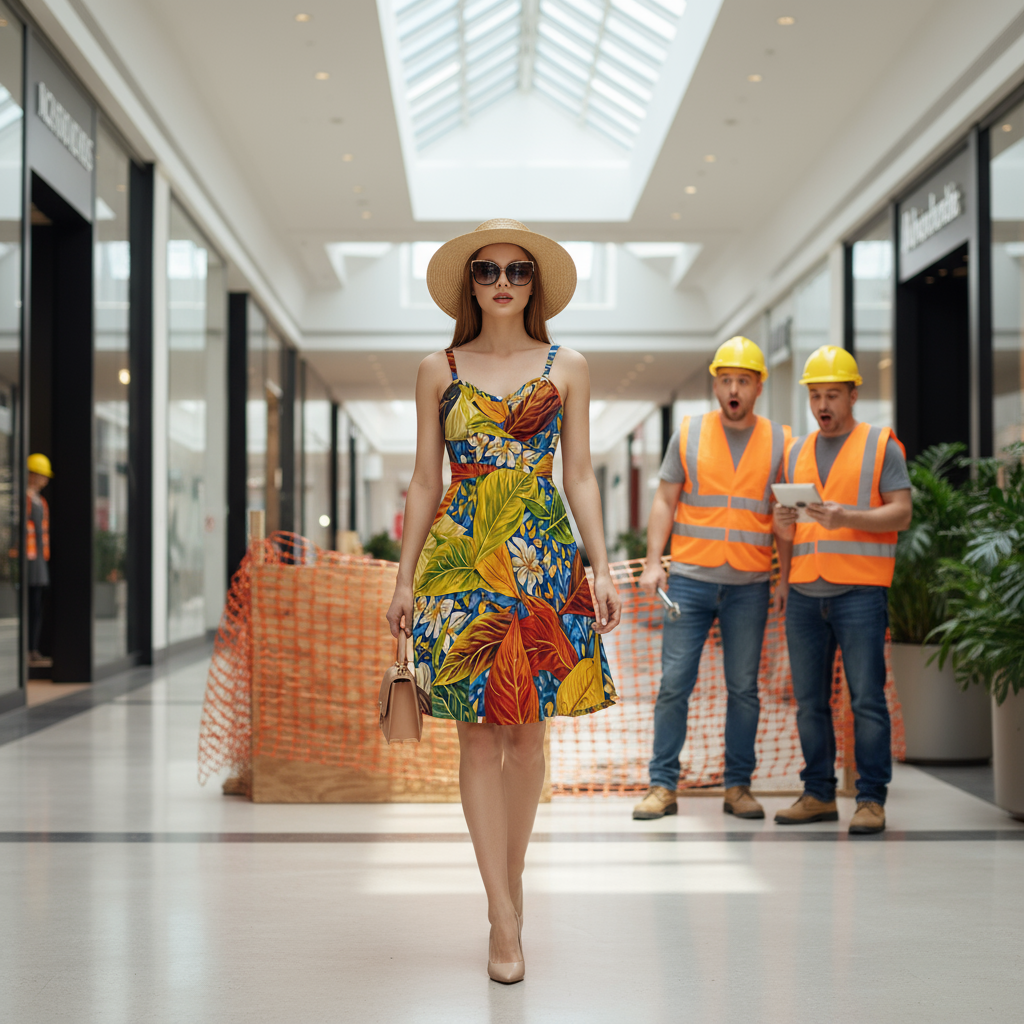 “Botanical Rhapsody” Women's Spaghetti Strap Dress