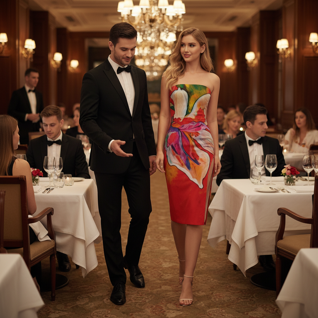 “Dietes” Women's Side Split Tube Top Dress