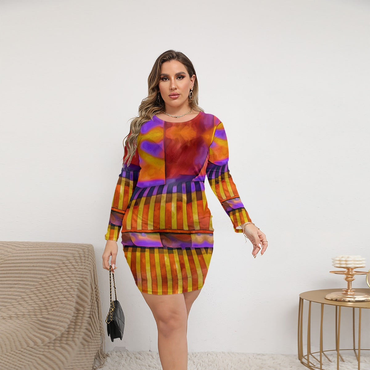 “Carnival” Women's Mesh Dress (Plus Size)