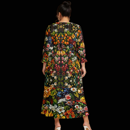 “Midnight Garden” Women’s Maxi Dress|Plus Size