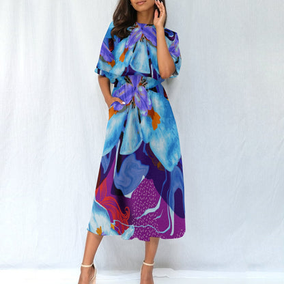 “The Blue Dietes” Knee-Length Dress