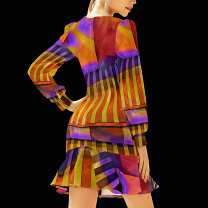 “Carnival” Women's Ruffle Hem Skinny Dress