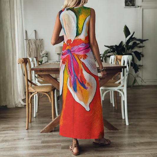 “Dietes” Women's V-Neck Long Dress