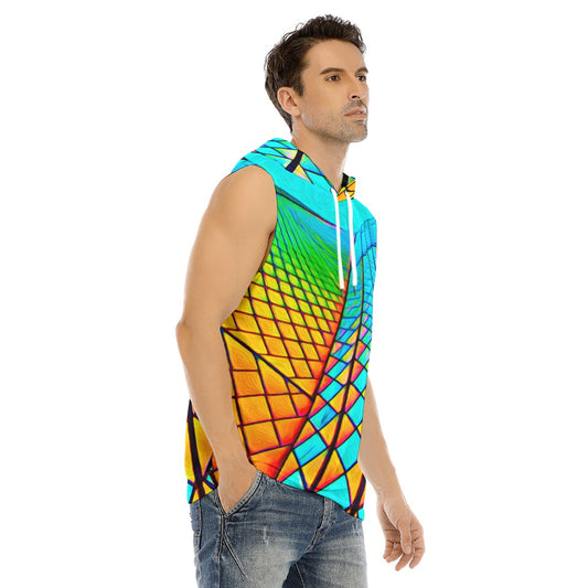 All-Over Print Men's Tank Hooded Vest