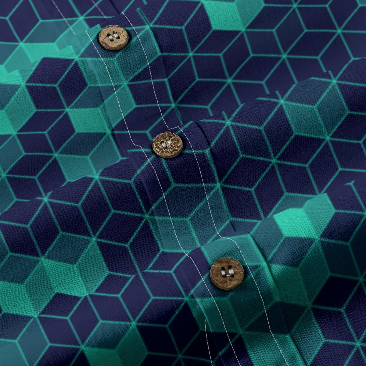 “Polyhedral” Men's Breathable Cotton Shirt|125GSM