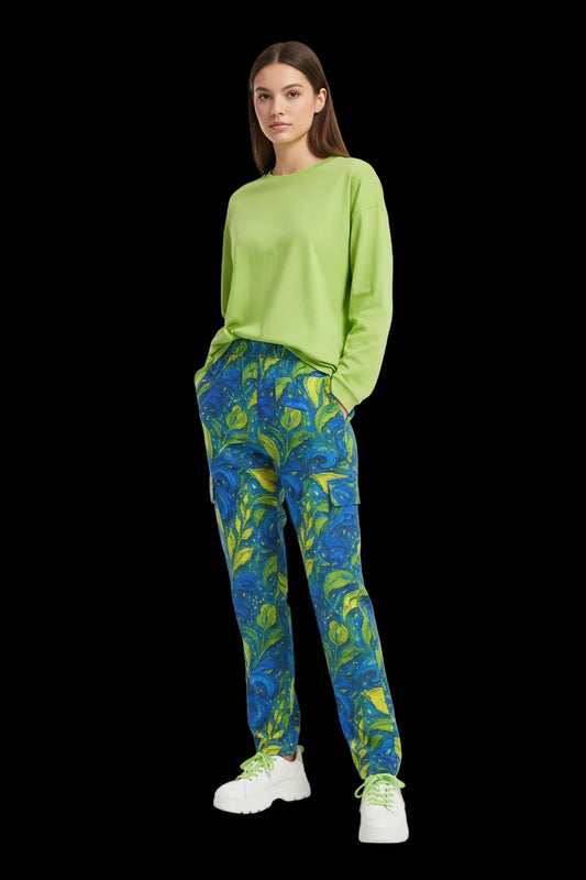 “Cobalt Meadow“ Women's Cargo Pants