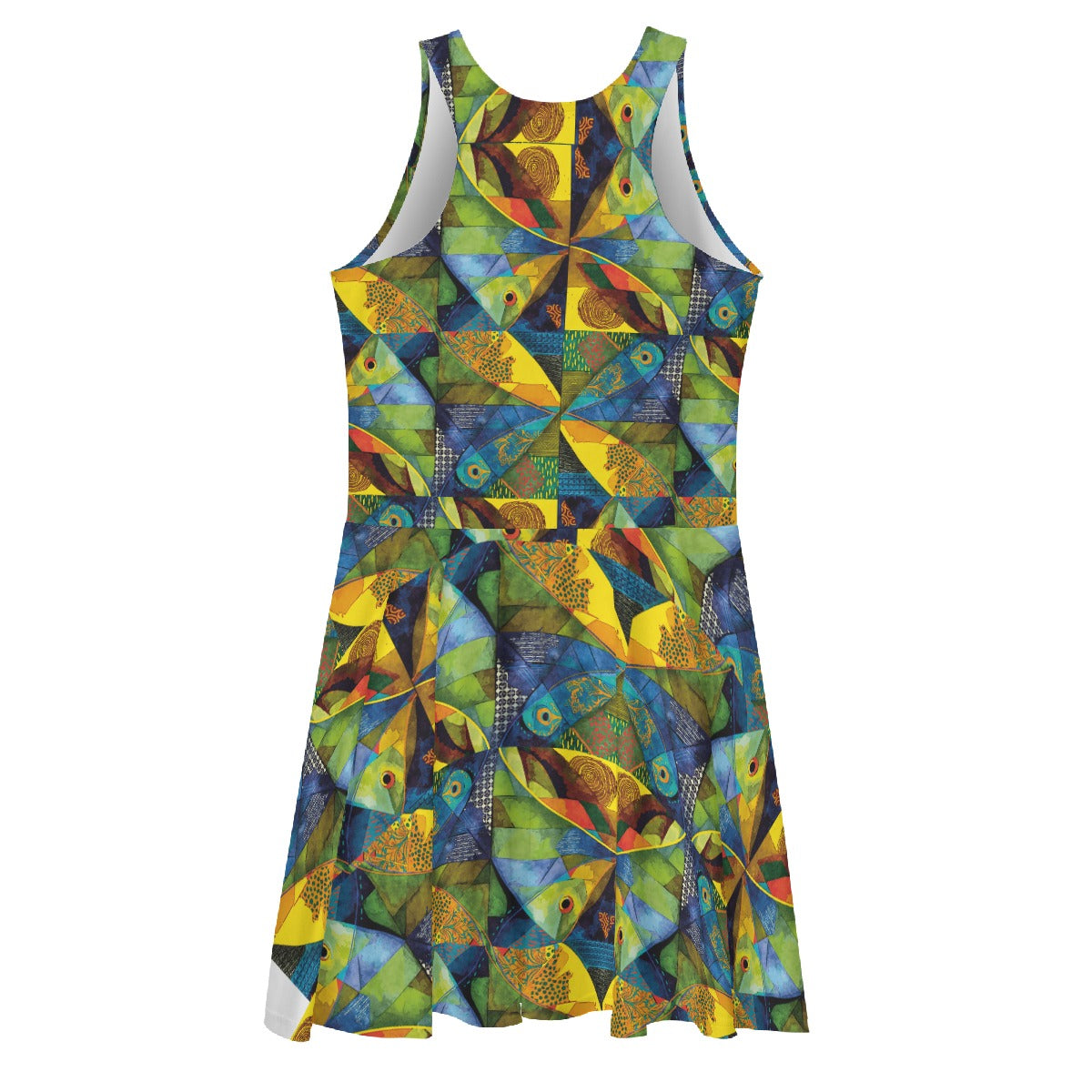 “Ocean Echoes” Women's Sleeveless Dress