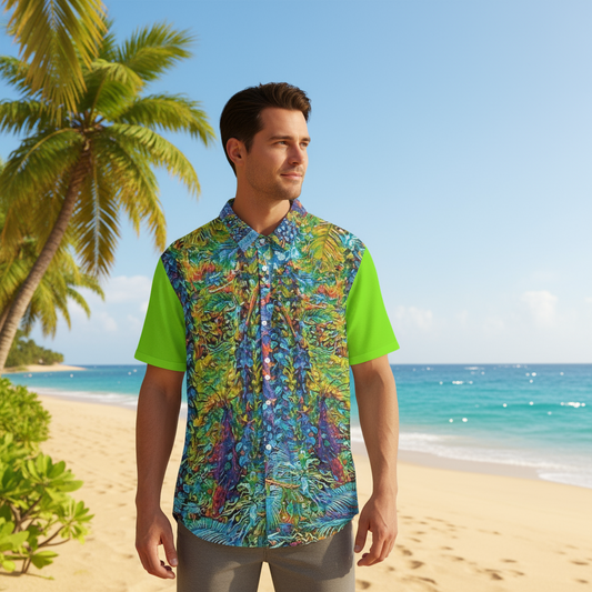 “Flouro Jungle” Unisex Shirt With Folding Sleeve