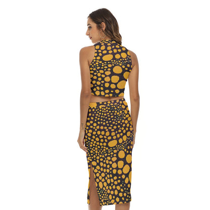 “Spot Me” Tank Top & Split High Skirt Set