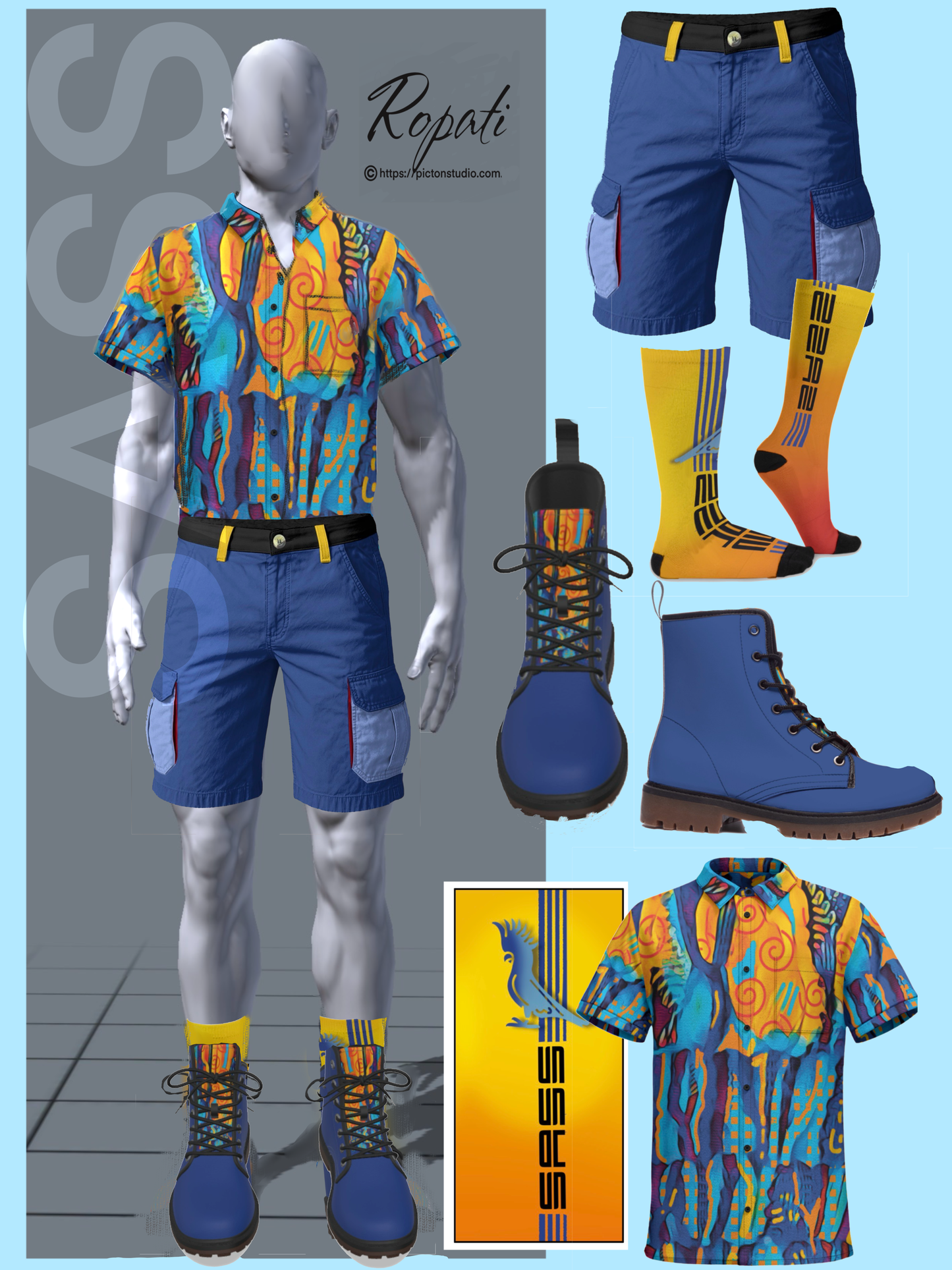 “Oceanic” Men's Cargo Shorts