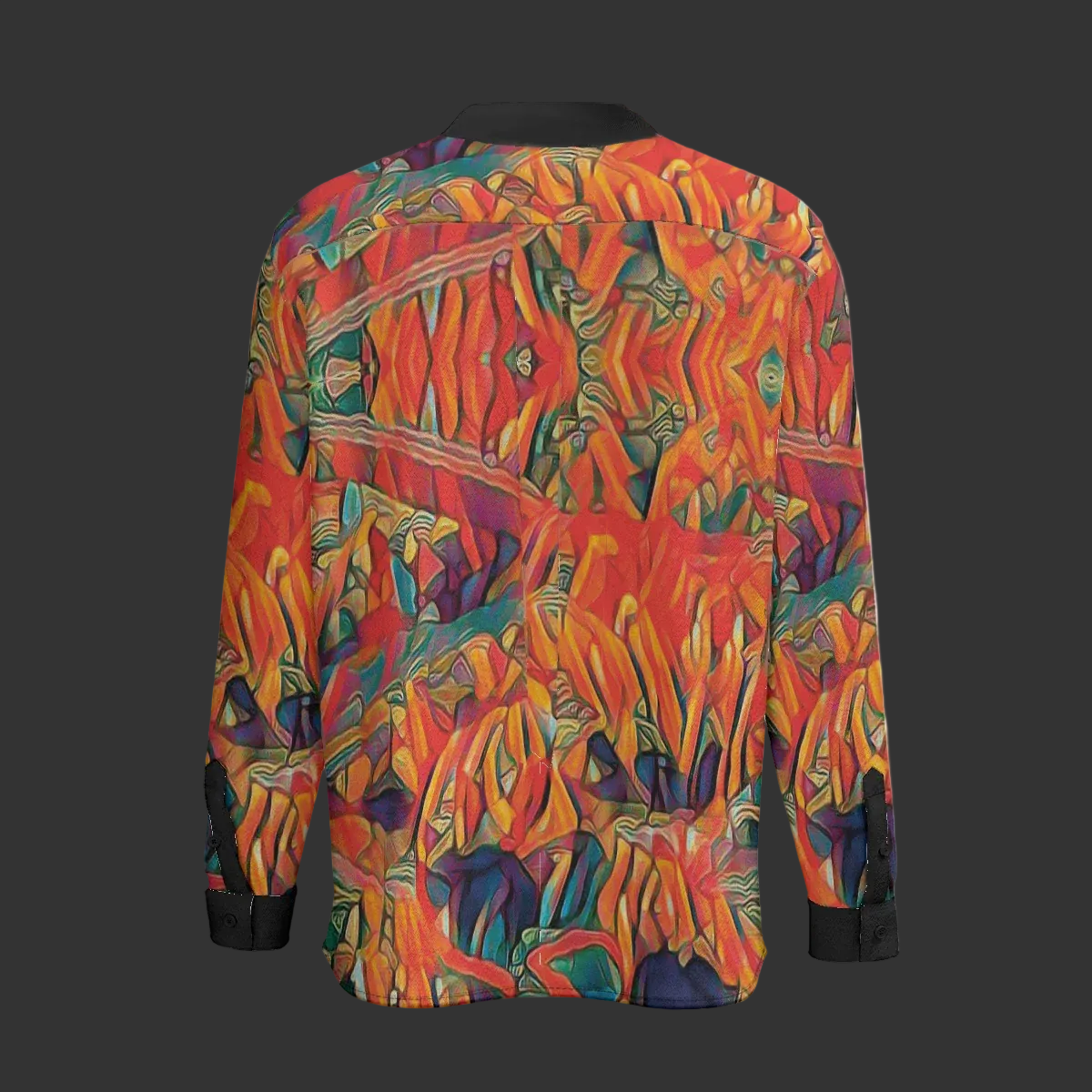 “Chromatic Fusion” Men'S Business Long-Sleeved Imitation Linen Shirt