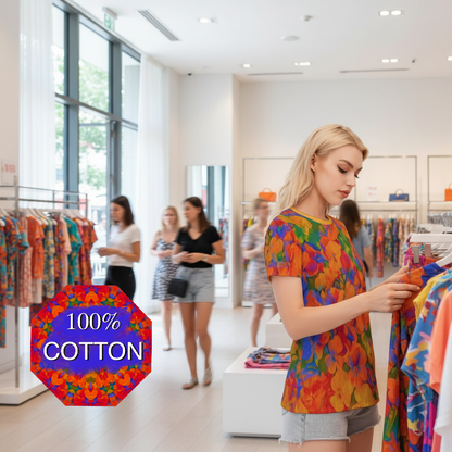 “Colour Garden”  Women's Round Neck T-Shirt | 190GSM Cotton