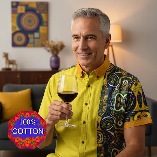 “Ancestral Tapestry” Men's Breathable Cotton Shirt|125GSM