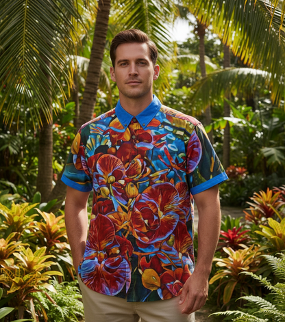 “Orchidae” Men's Breathable Cotton Shirt|125GSM