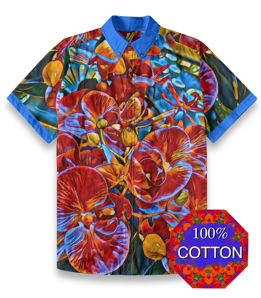 “Orchidae” Men's Breathable Cotton Shirt|125GSM