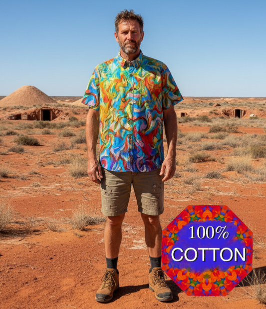“Coober Pedy”  Men's Breathable Cotton Shirt|125GSM