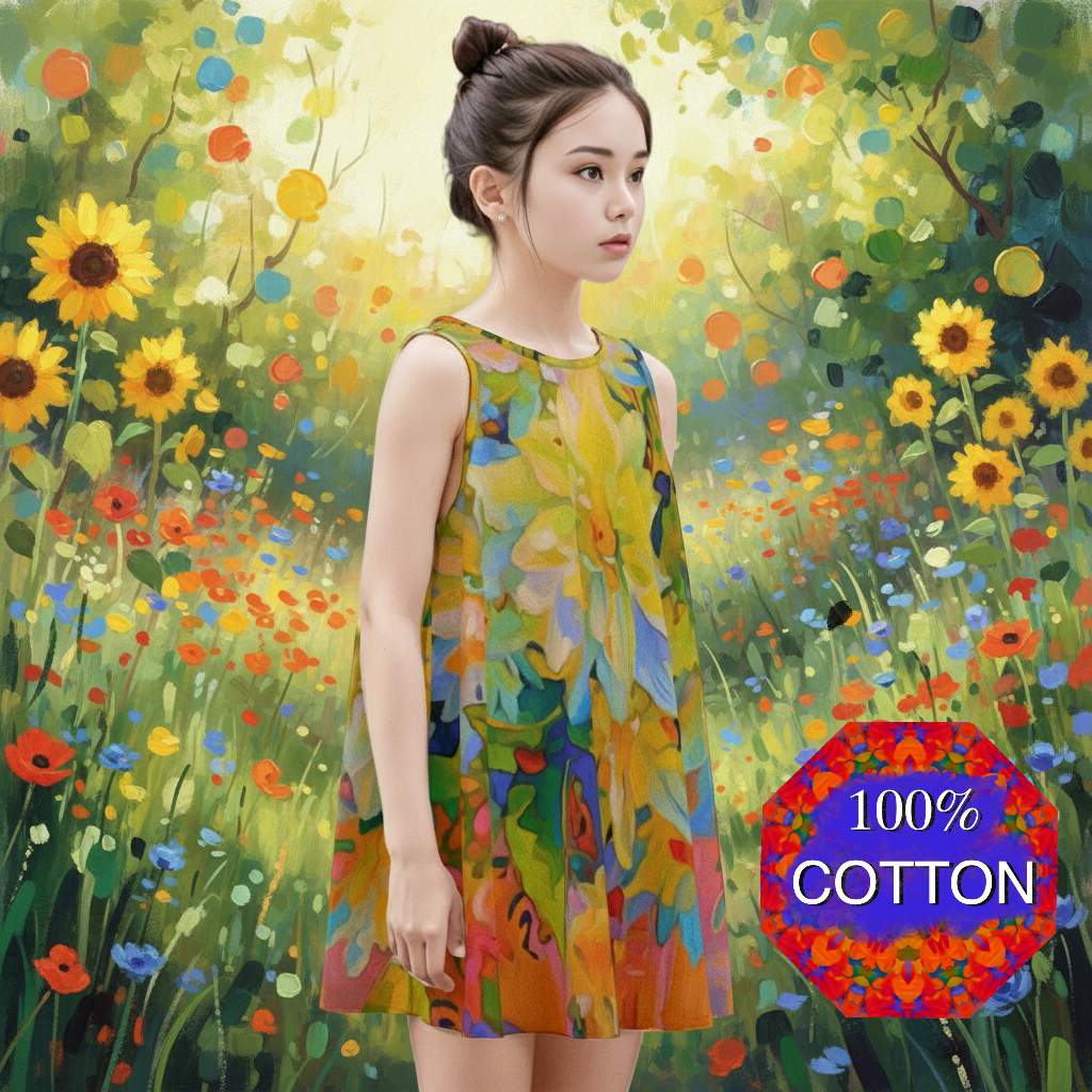 “Summer Daze” Sleeveless Dress | 180GSM Cotton