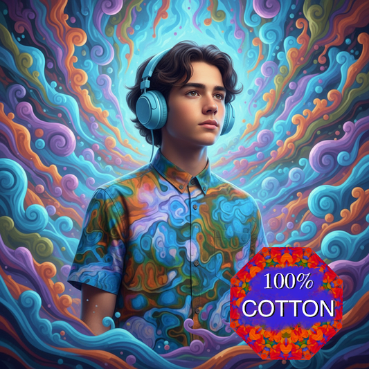 “Marbled Tide” Men's Breathable Cotton Shirt|125GSM