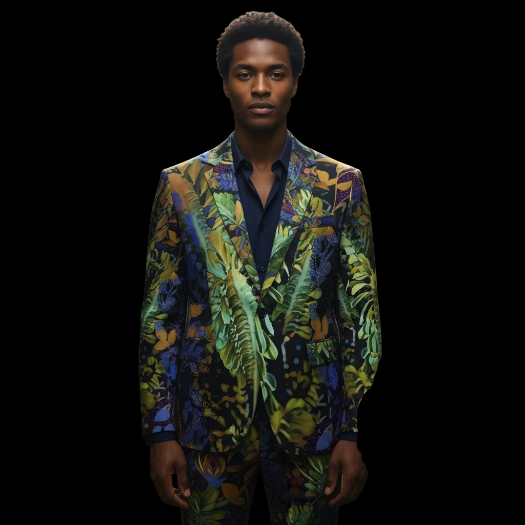 “Spotlight Fern” Men's Casual Flat Lapel Collar Blazer | 245GSM Cotton