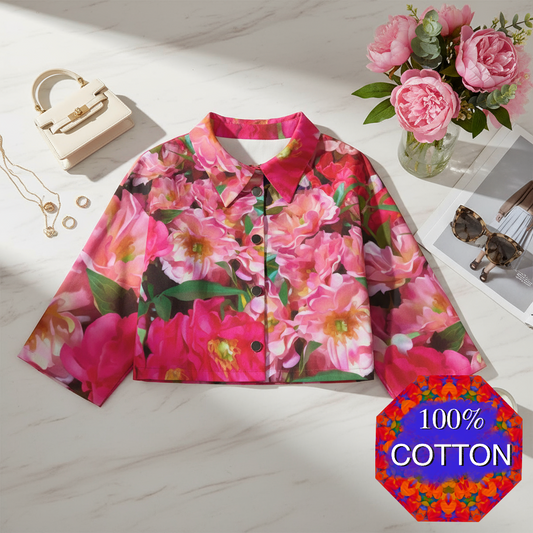 “Summer Blush” Women's Cropped Jacket | 245GSM Cotton