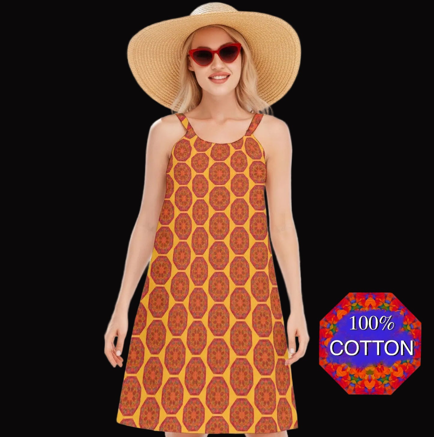 “Warm Hexa” Women's O-neck Cami Dress | 190GSM Cotton