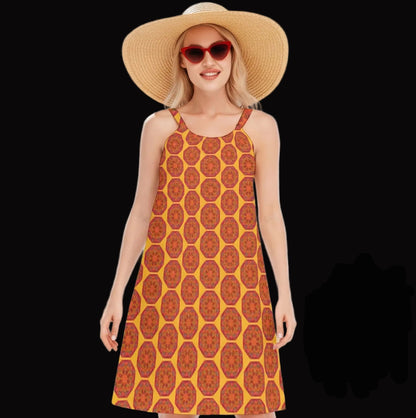 “Warm Hexa” Women's O-neck Cami Dress | 190GSM Cotton