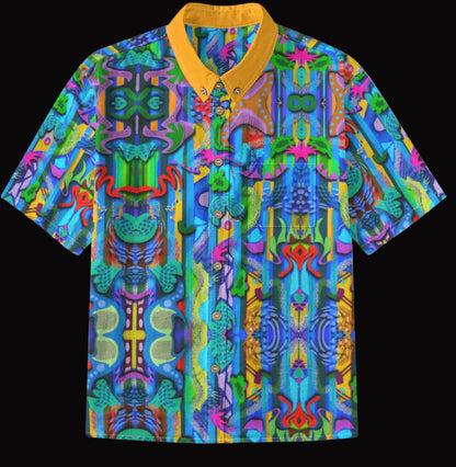 “Labyrinth” Blue Children's Shirt With Pocket | 125GSM Cotton