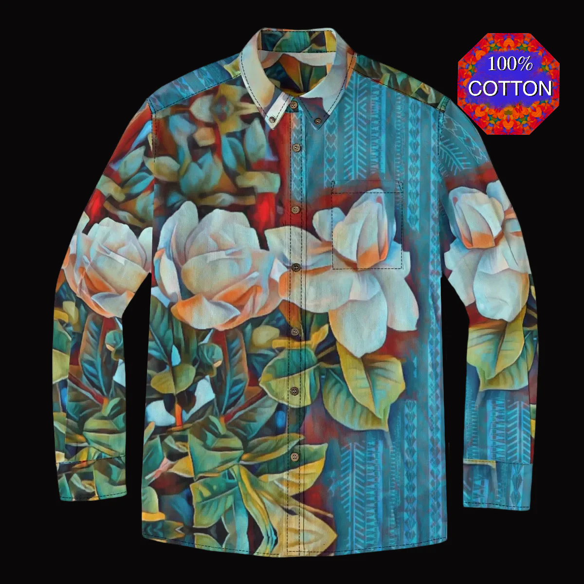 Men's Casual Lapel Long Sleeve Shirt|125GSM Cotton