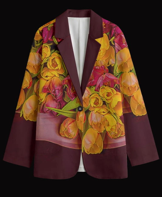 “Radiant Harmony” Women's Leisure Blazer | 245GSM Cotton