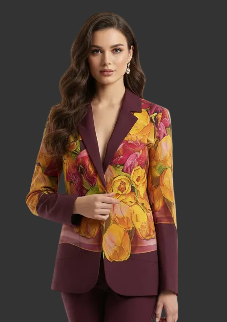 “Radiant Harmony” Women's Leisure Blazer | 245GSM Cotton
