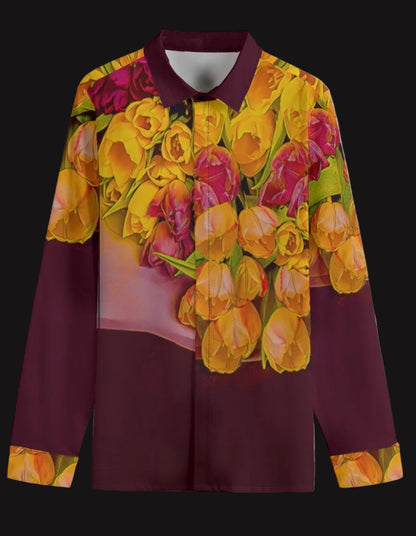 “Radiant Harmony” Men's Lapel Collar Shirt With Concealed Placket |115GSM Cotton poplin